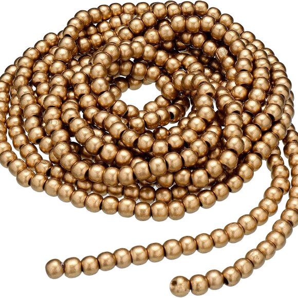 16 Feet Christmas Wood Bead Garland Wooden Bead Garland for Christmas Tree Holid - Picture 1 of 7